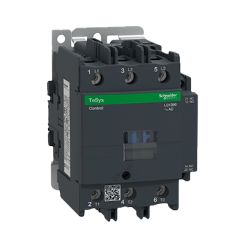 IEC contactor, TeSys Deca, nonreversing, 80A, 60HP at 480VAC, up to 100kA SCCR, 3 phase, 3 NO, 24VAC 50/60Hz coil, open